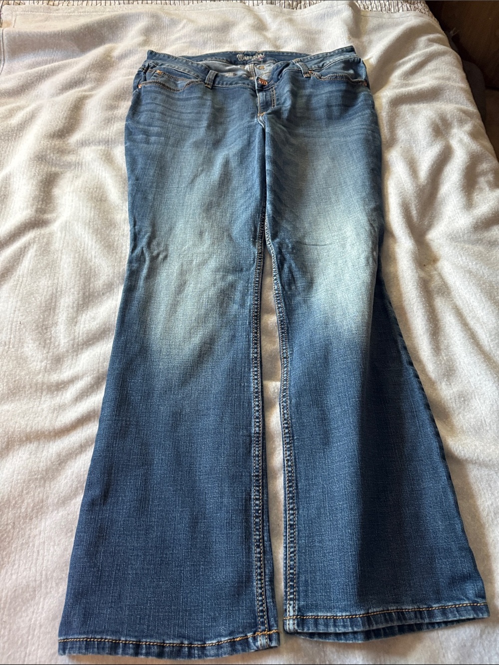 Wrangler Women's Faded Blue Flare Jeans